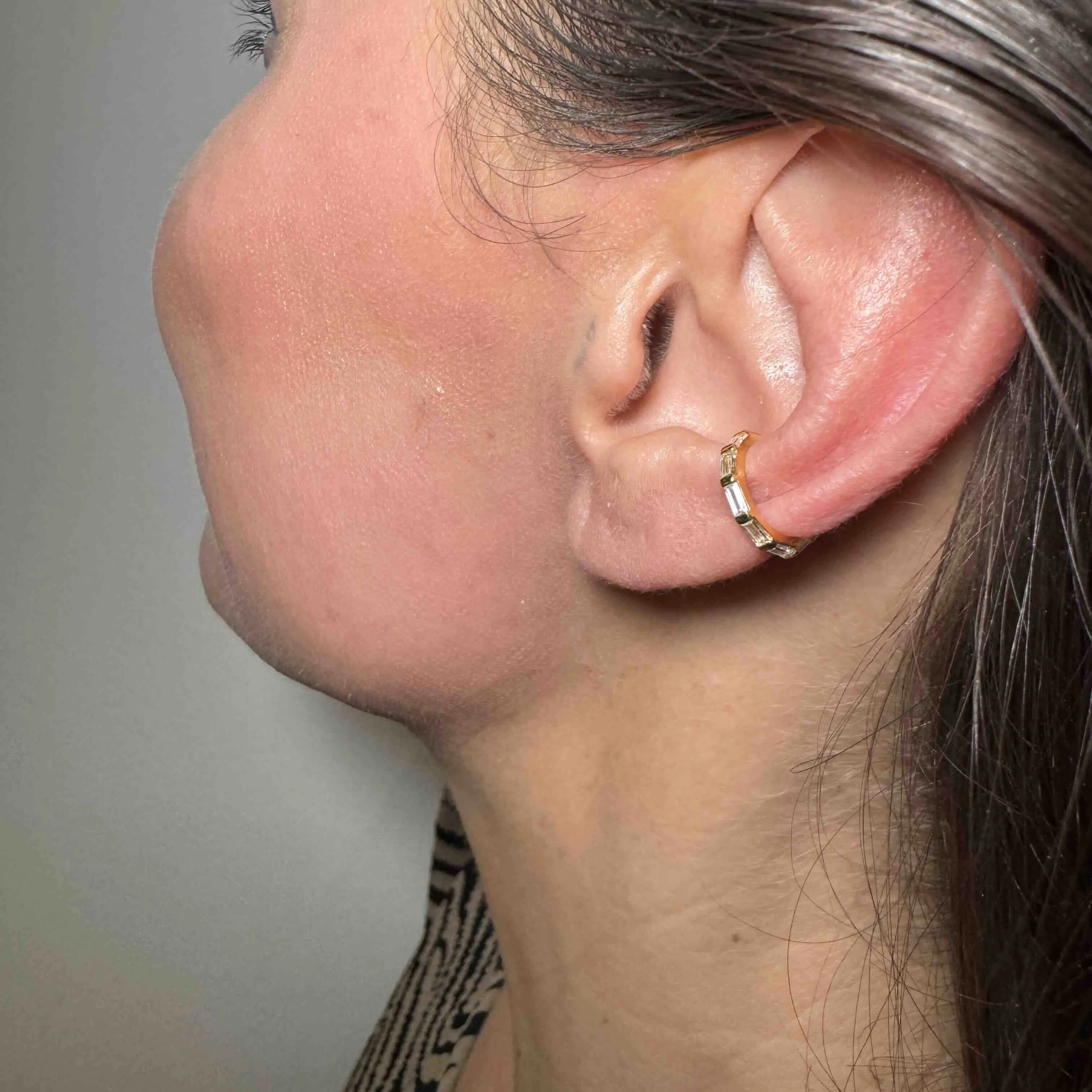 Cuff / Ørering - #Baguette Cuff - Onesize regulerbar størrelse - 18 karat forgyldt Sterling sølv sold by Dropps by Szhirley product image thumbnail 2