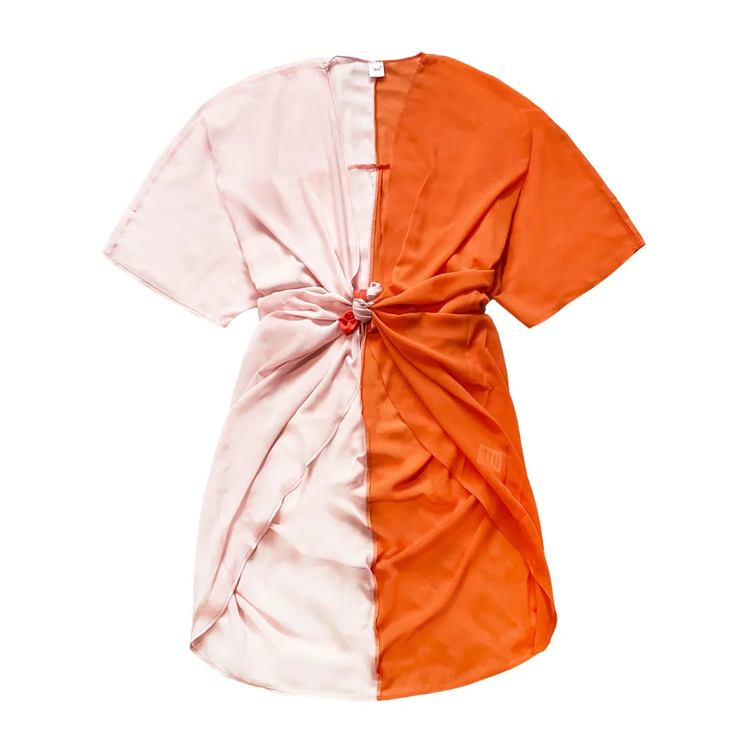 Tofarvet kimono i abrikos og pudder #Breeze - One Size sold by Dropps by Szhirley