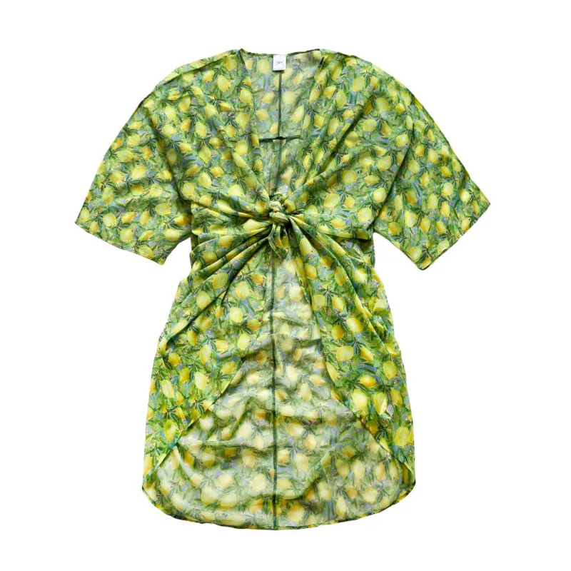 Lemon tryk kimono #Breeze med lime / lemon print  - One Size sold by Dropps by Szhirley