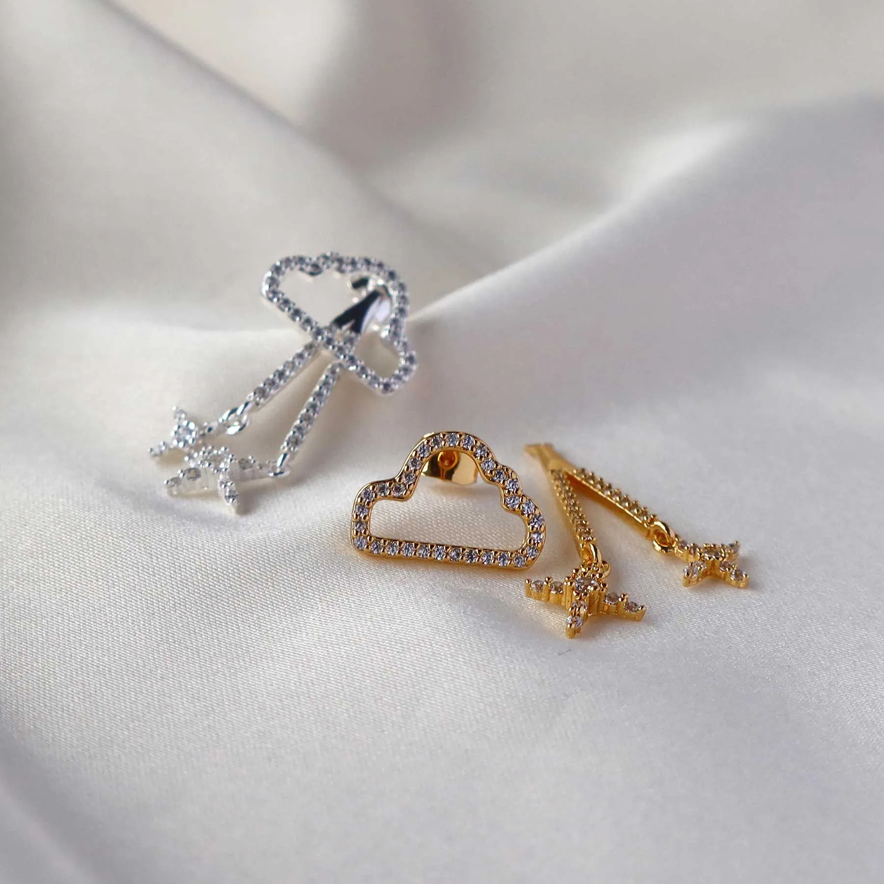 Ørering - #IcyClouds - 18 Karat forgyldning med klare zirkoner - sæt eller enkeltvis sold by Dropps by Szhirley product image thumbnail 4