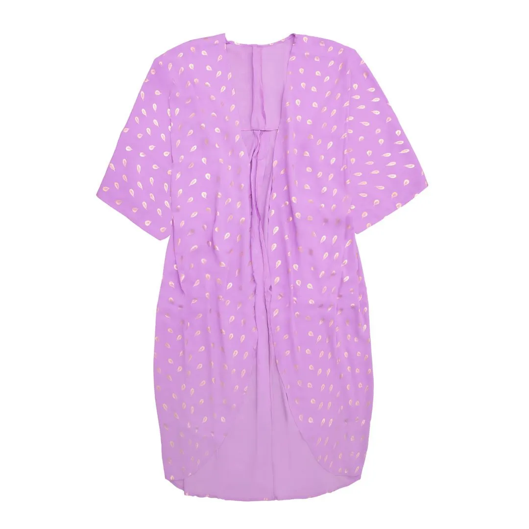 Lilla Kimono #Breeze med fjerprint i guld - One Size sold by Dropps by Szhirley