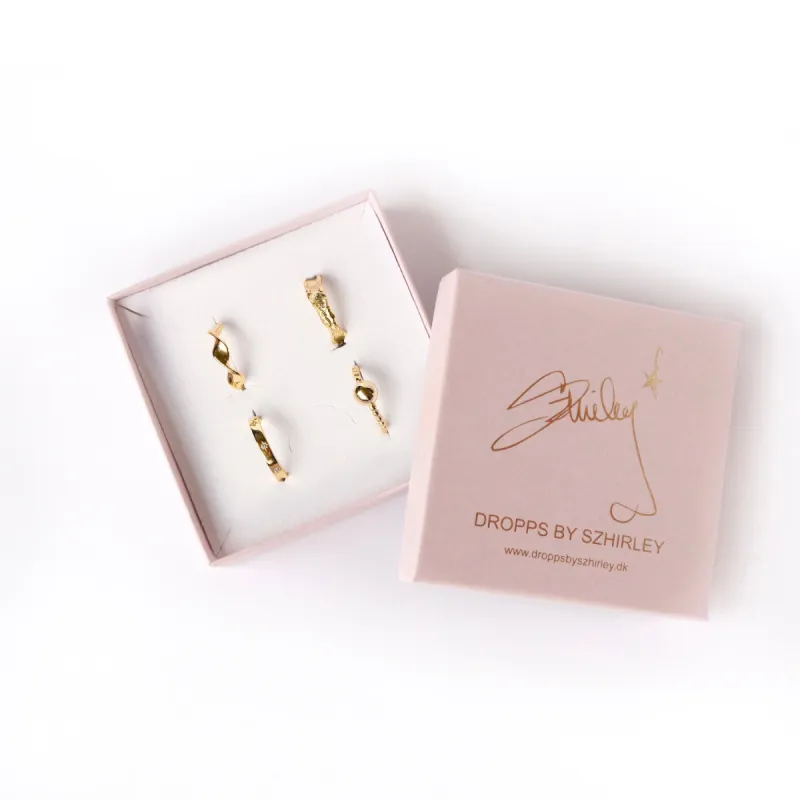 Gavesæt - 4 stk fingerringe / cuffs - 18 karat forgyldt Sterling sølv - SPAR 147 kr. ! sold by Dropps by Szhirley