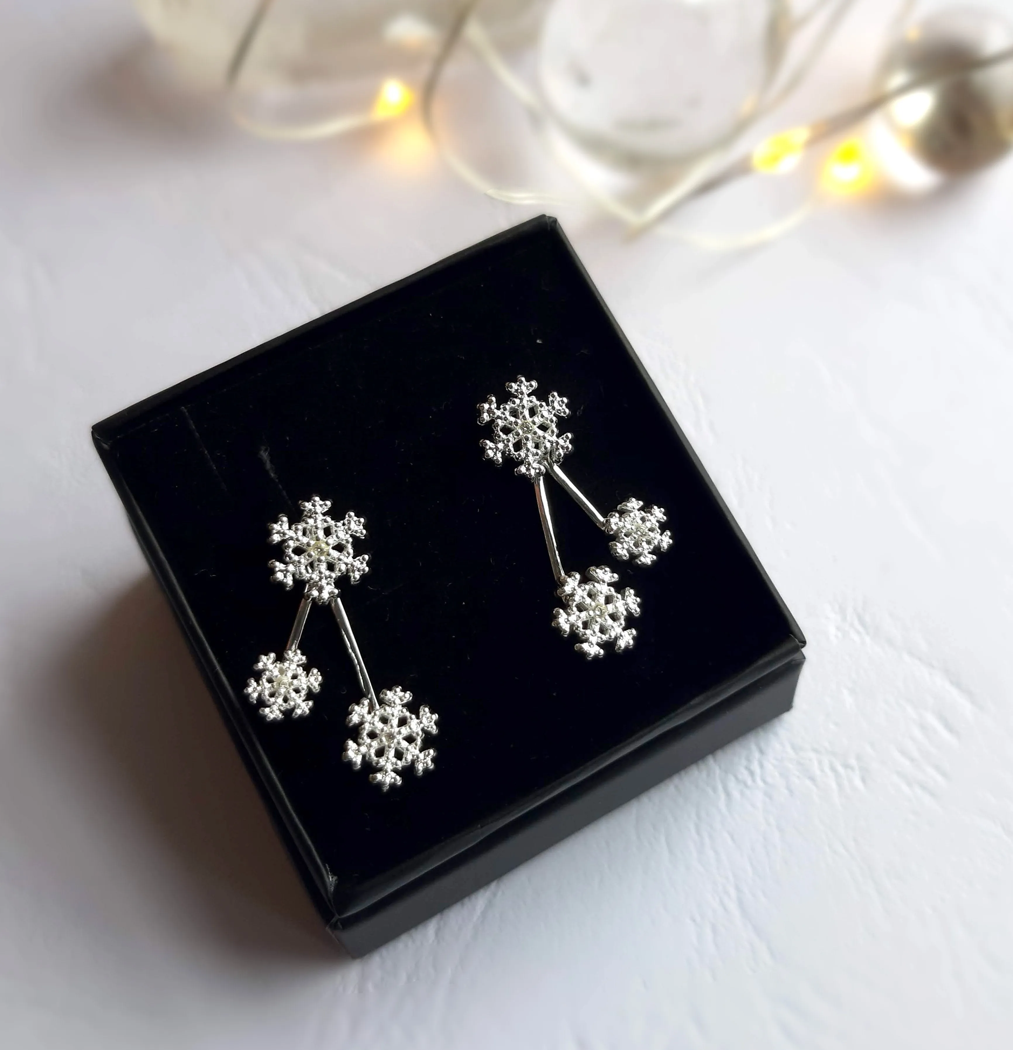 Øreringesæt - #SnowyDropps - Sterling forsølvet med zirkoner sold by Dropps by Szhirley product image thumbnail 4