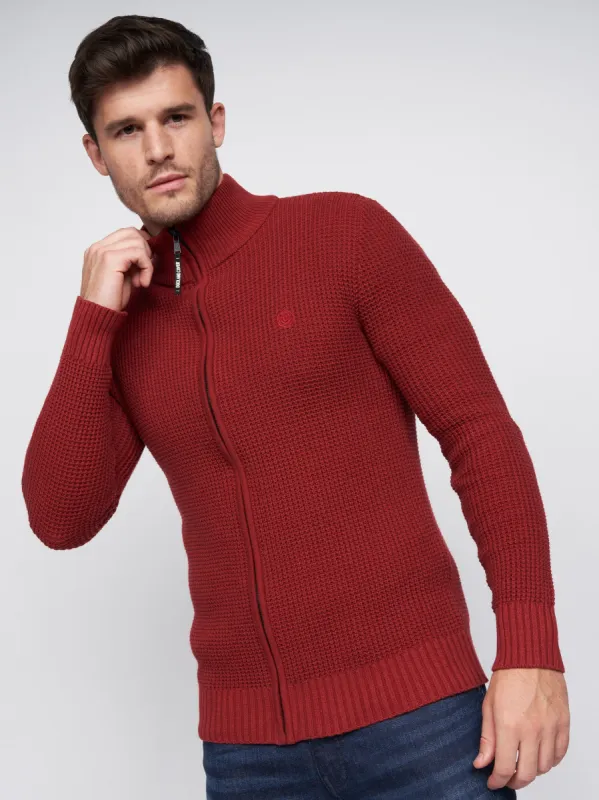 Gardfire Zip Thru Knit Deep Red sold by Duck and Cover