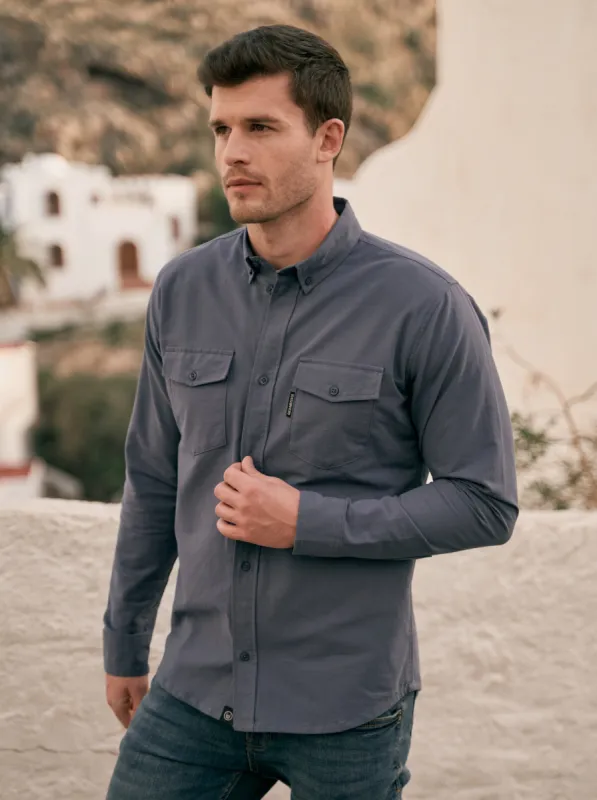 Melmoore Shirt Mid Blue sold by Duck and Cover