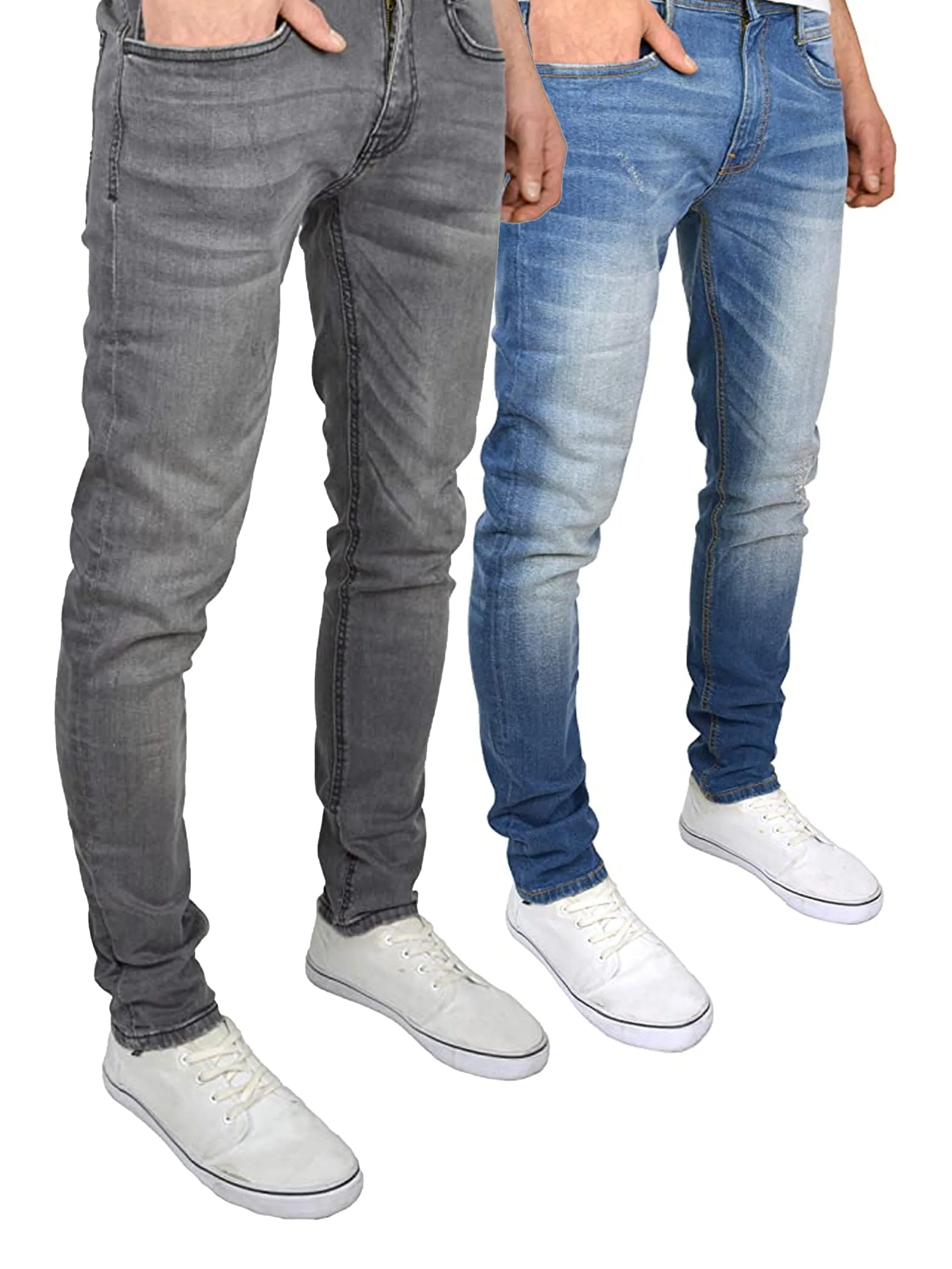 Tranfold Slim Fit Jeans Twin Pack Grey/Stone Wash sold by Duck and Cover