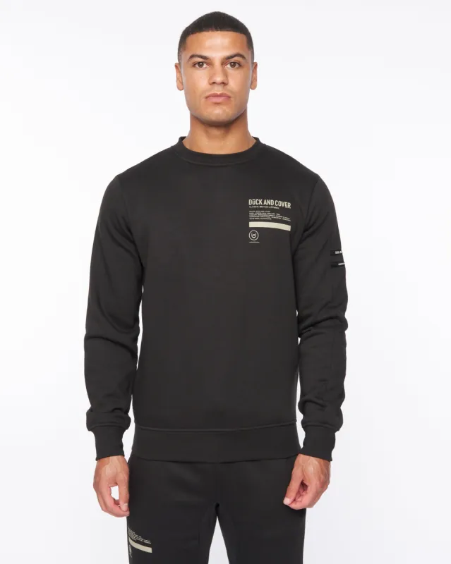Jennerkins Crew Sweat Black sold by Duck and Cover