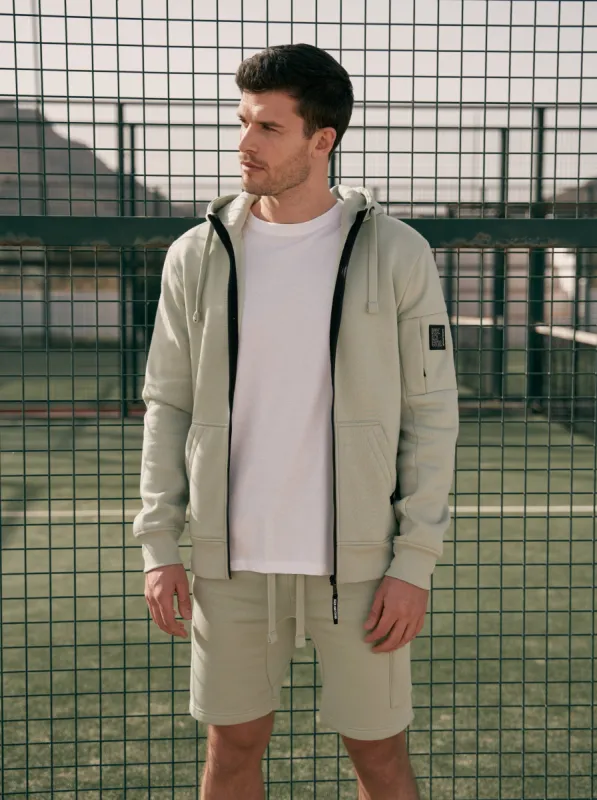 Milgate Zip Thru Hoodie Sage sold by Duck and Cover