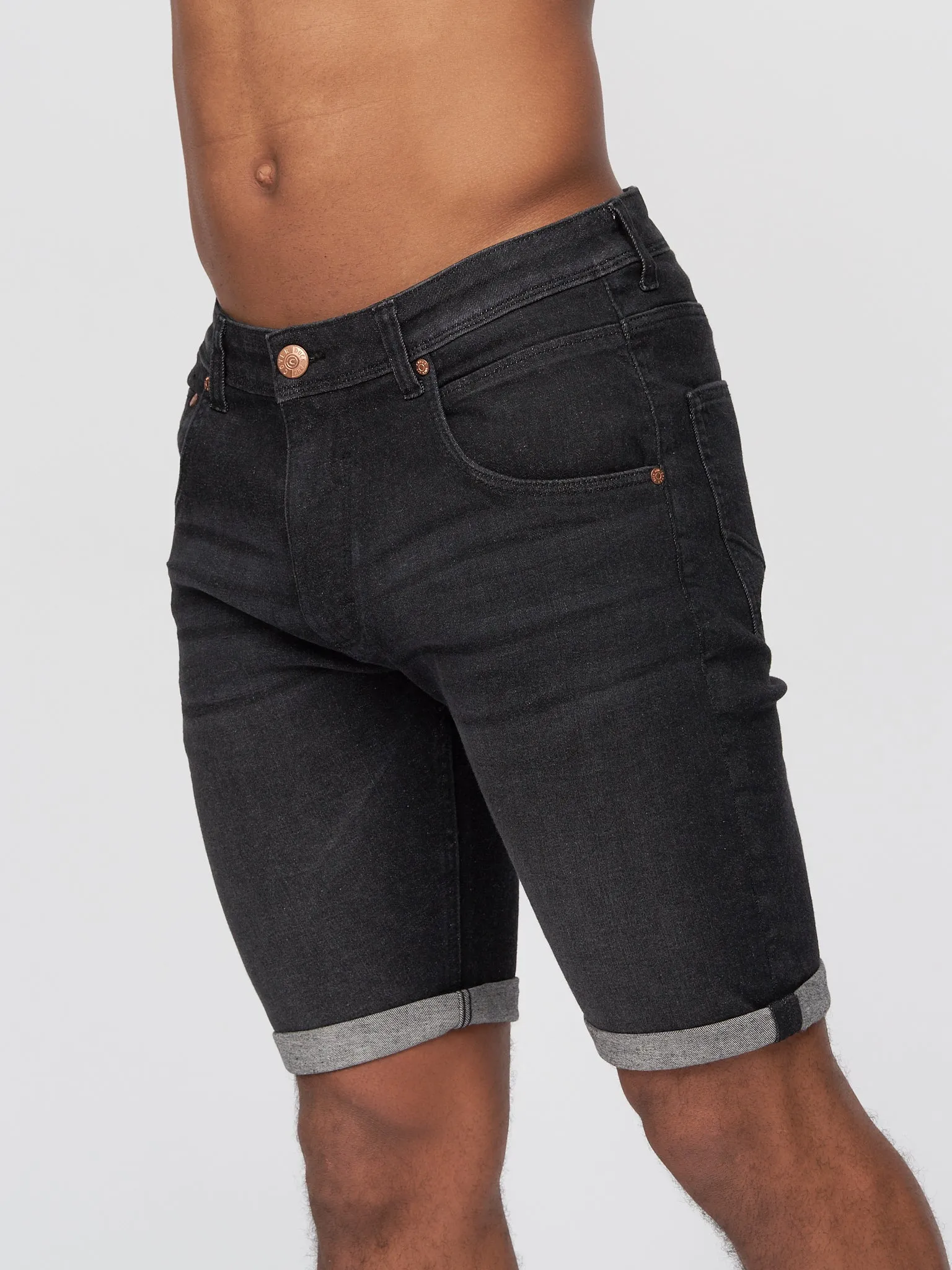 Mustone Denim Shorts Black Wash sold by Duck and Cover