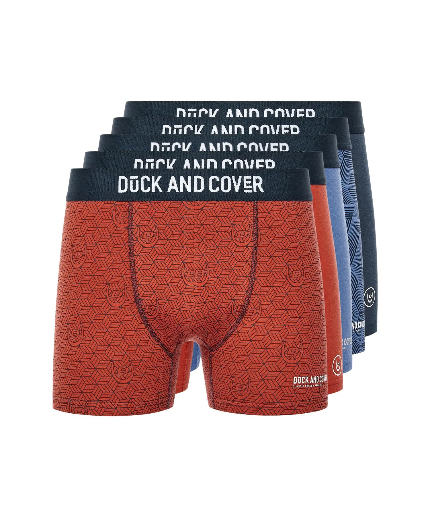 Mens Quenelly Boxers 5pk Assorted sold by Duck and Cover