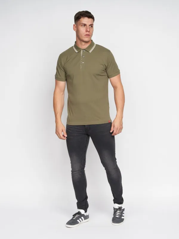 Samtra Polo Olive sold by Duck and Cover