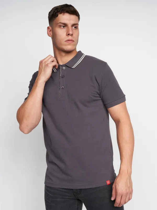 Samtra Polo Charcoal sold by Duck and Cover