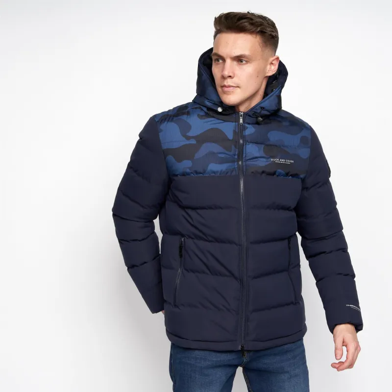 Blenfield Quilted Jacket Navy Camo sold by Duck and Cover