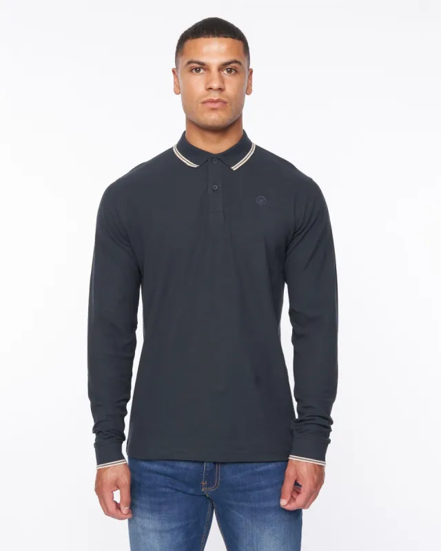 Roxberry Long Sleeve Polo Navy made by Duck and Cover
