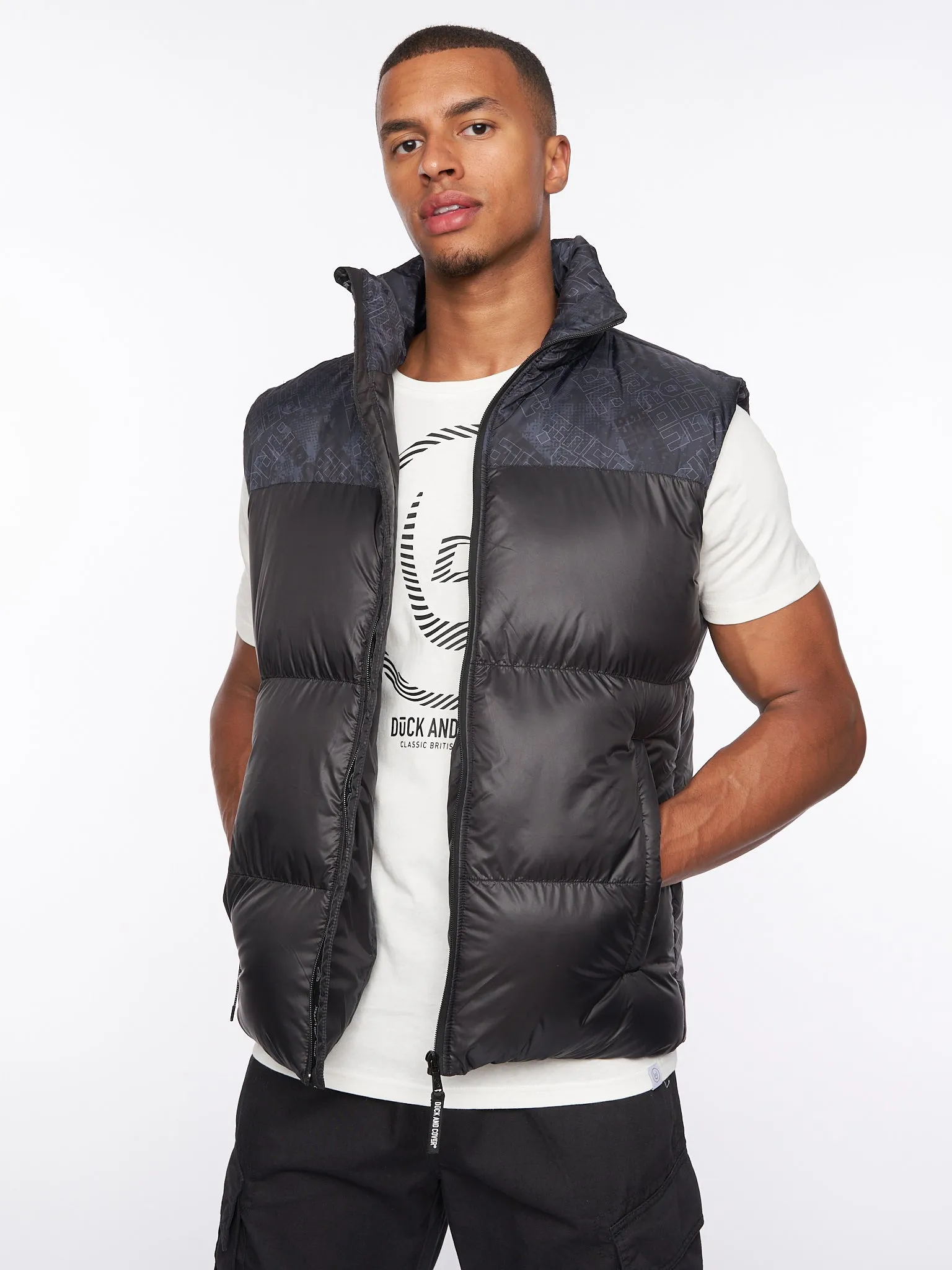 Romain Padded Gilet Black Camo sold by Duck and Cover product image thumbnail 5