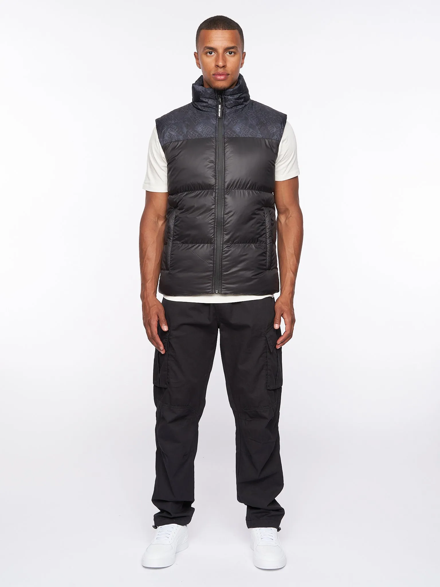 Romain Padded Gilet Black Camo sold by Duck and Cover product image thumbnail 2