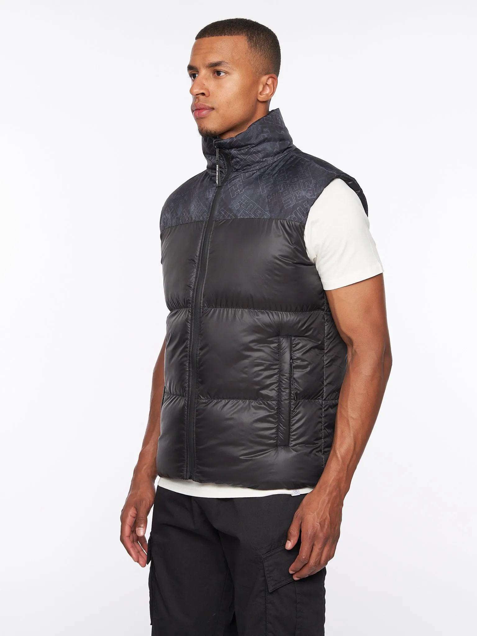 Romain Padded Gilet Black Camo sold by Duck and Cover product image thumbnail 3