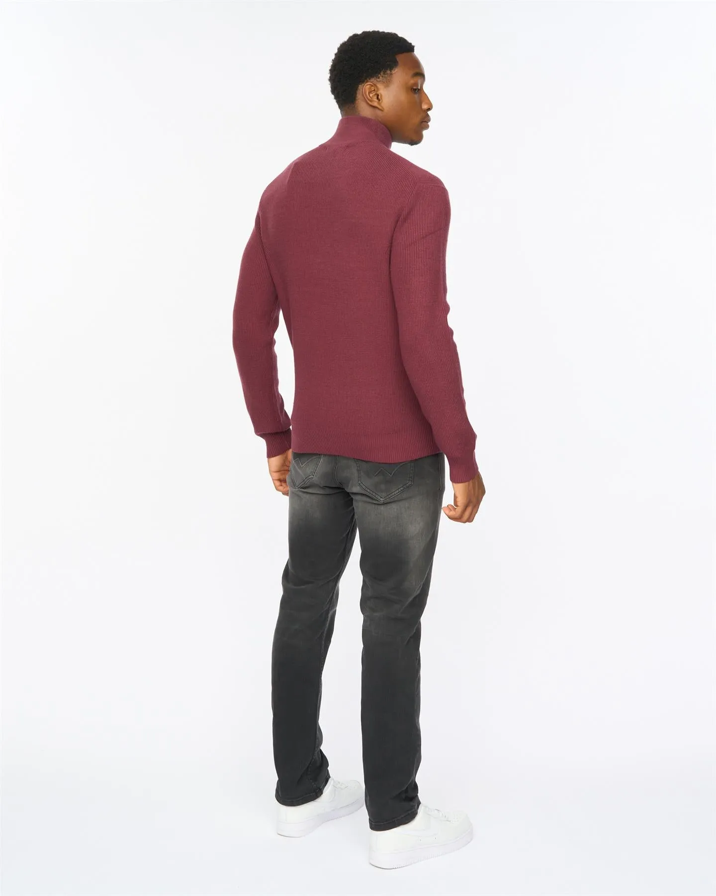 Potenza 1/4 Zip Knit Raisin sold by Duck and Cover product image thumbnail 4