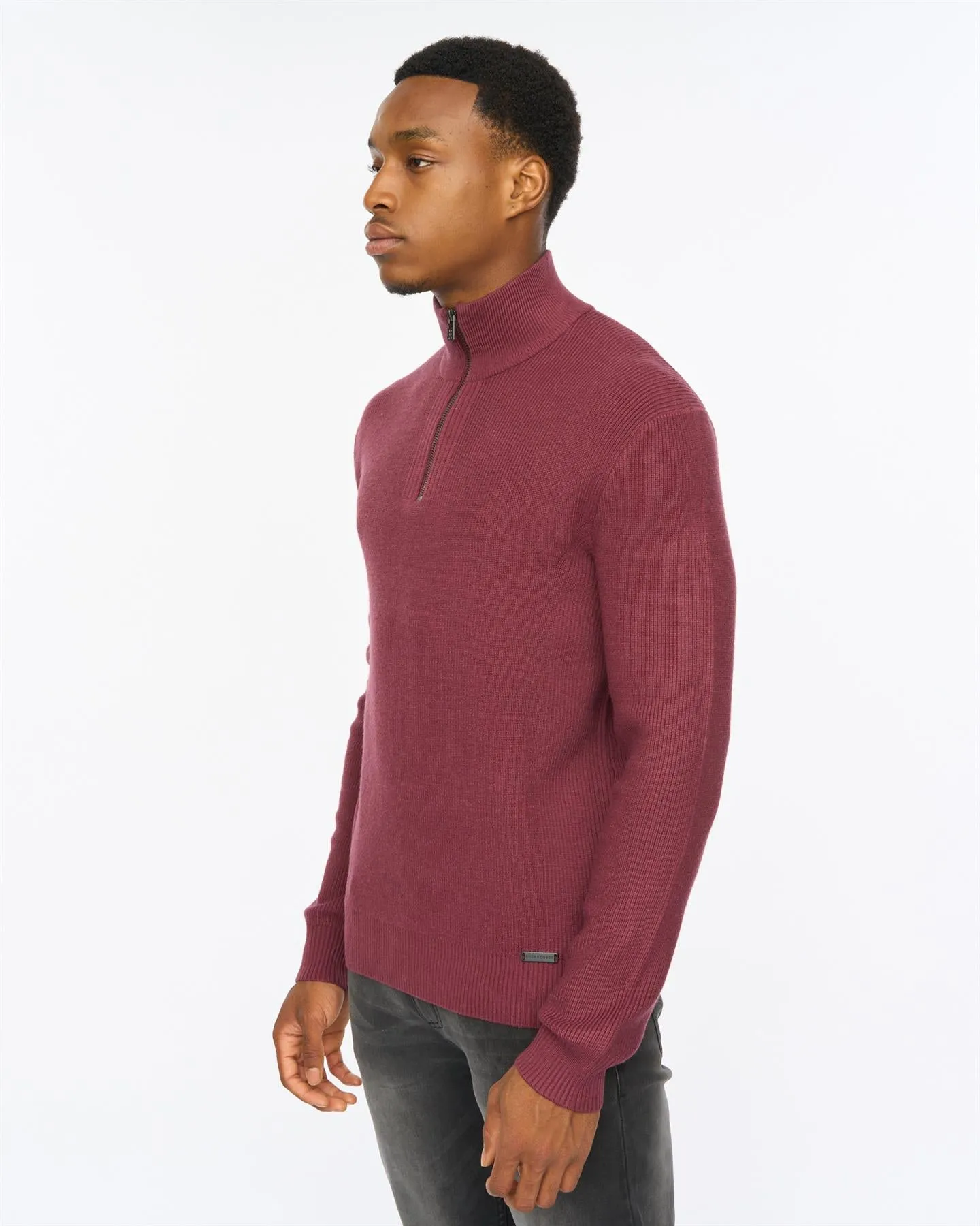 Potenza 1/4 Zip Knit Raisin sold by Duck and Cover product image thumbnail 2