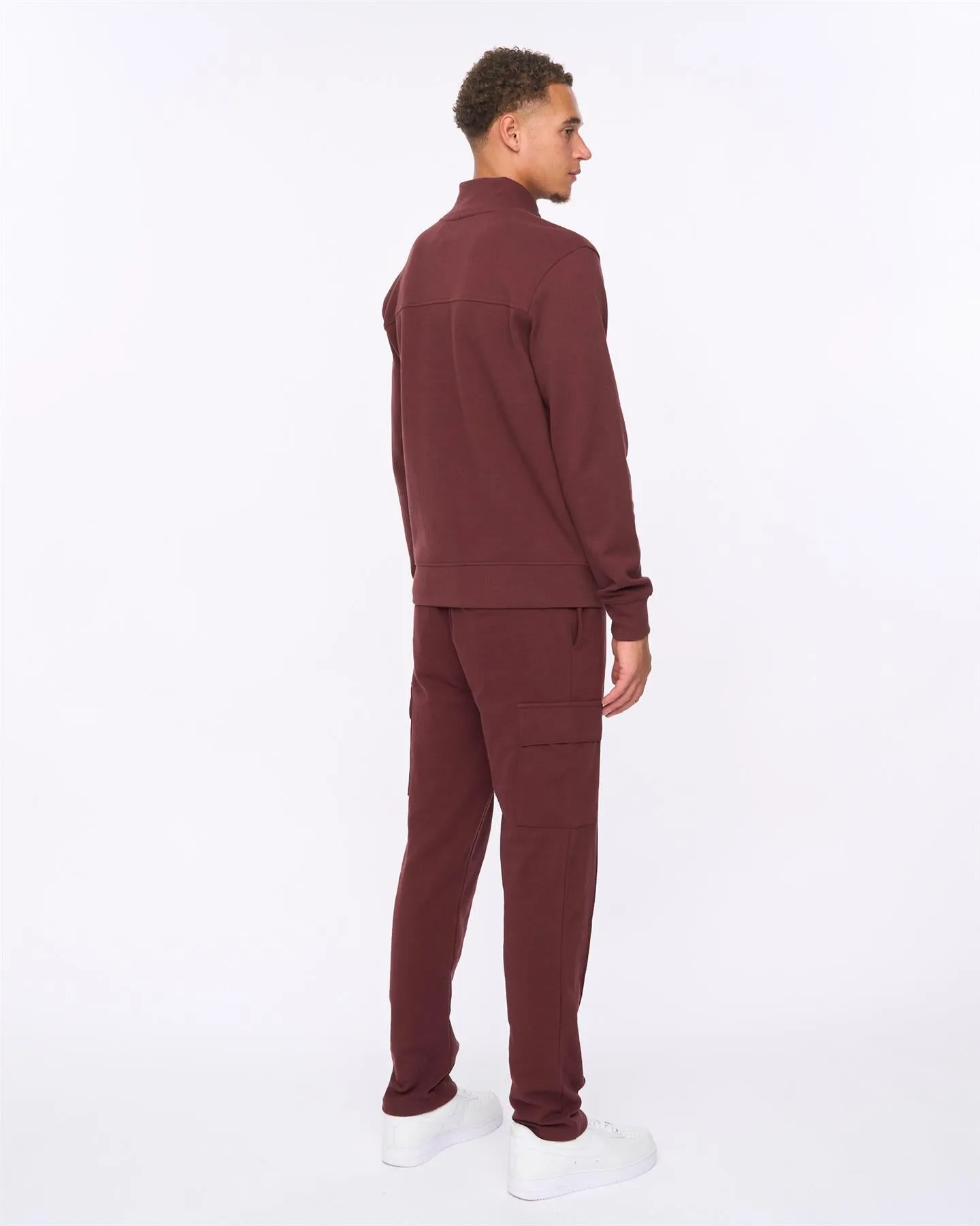 Slellmoore 1/4 Zip Hoodie & Optimus Combat Joggers Set Wine sold by Duck and Cover product image thumbnail 2