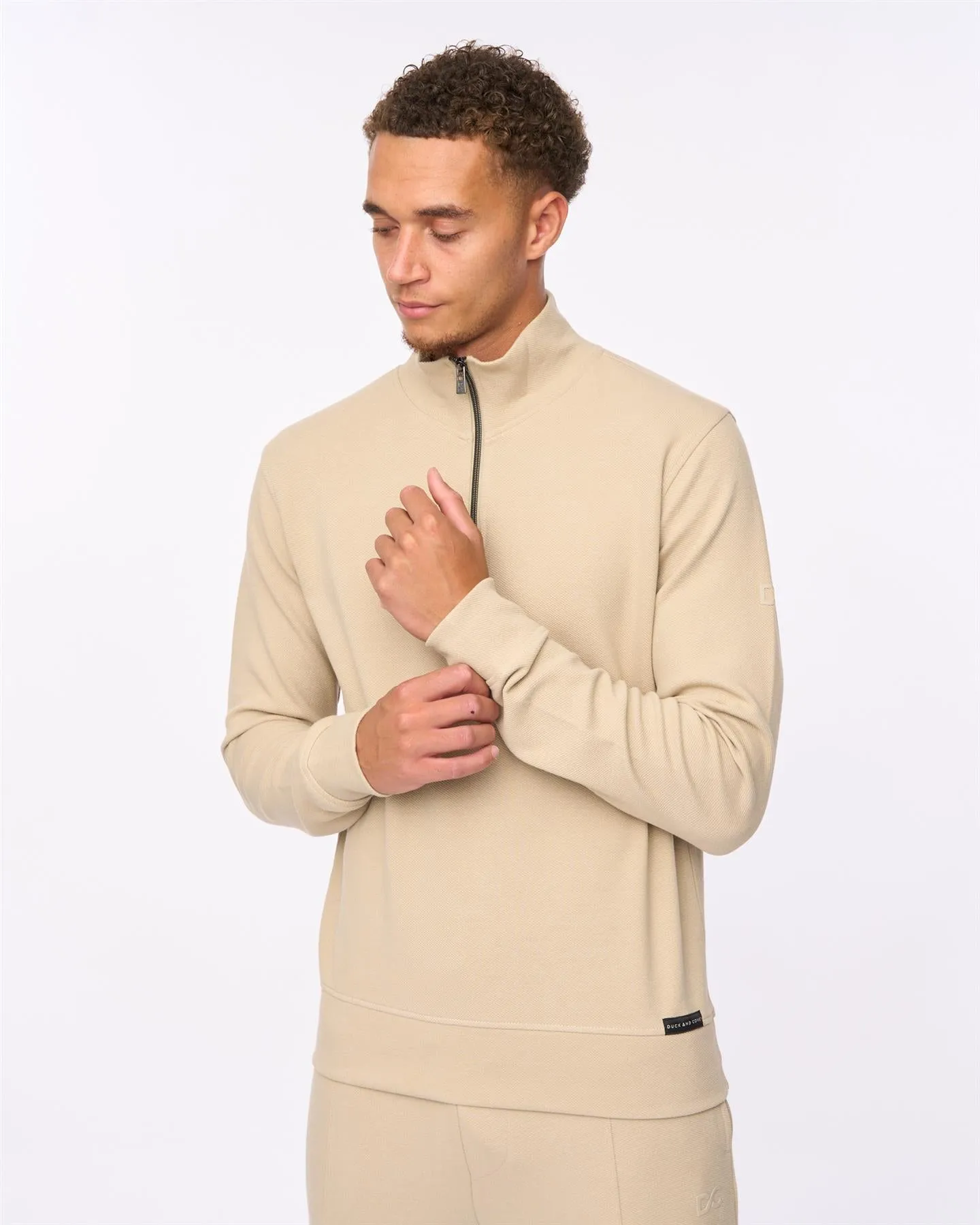 Slellmoore 1/4 Zip Hoodie Stone sold by Duck and Cover product image thumbnail 2