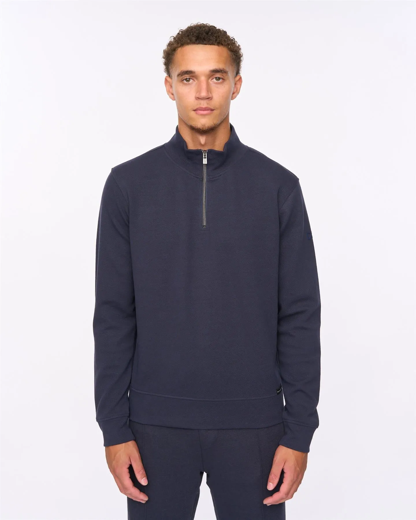 Slellmoore 1/4 Zip Hoodie Navy sold by Duck and Cover