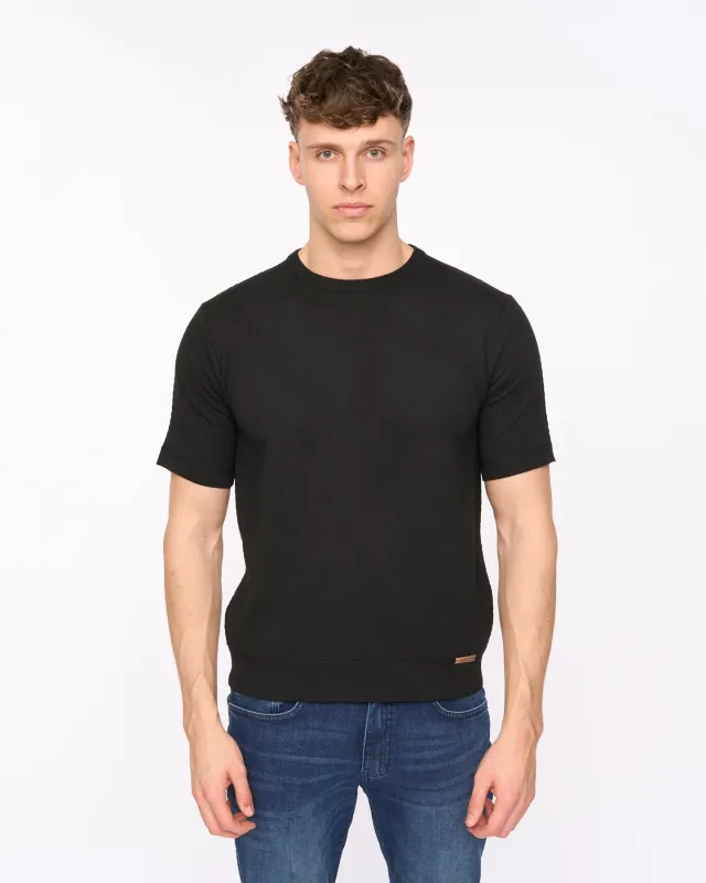 Mataso Knit T-Shirt Black made by Duck and Cover