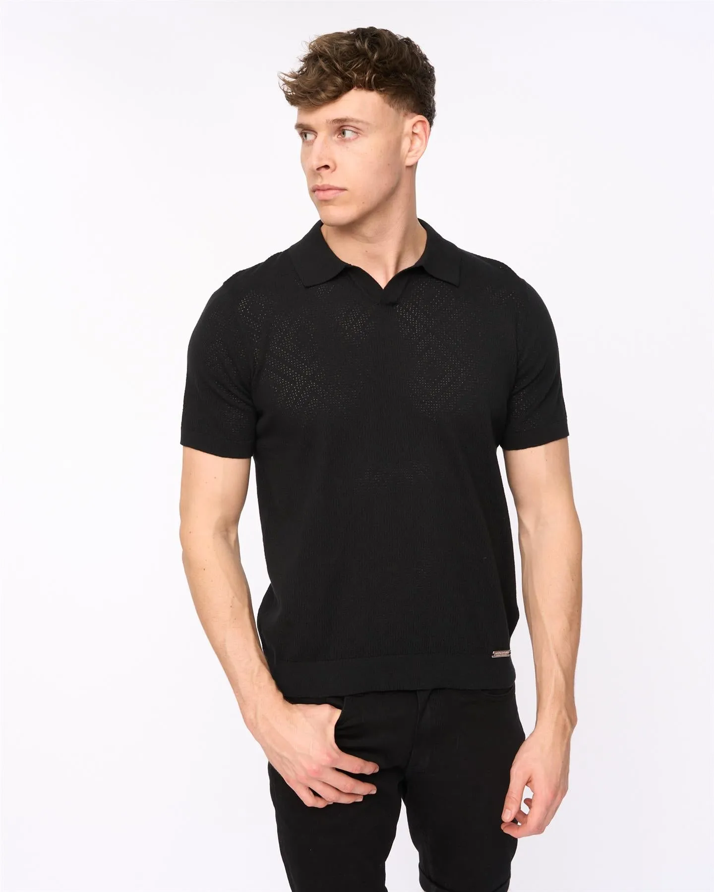 Dedham Knit Polo Black sold by Duck and Cover product image thumbnail 5