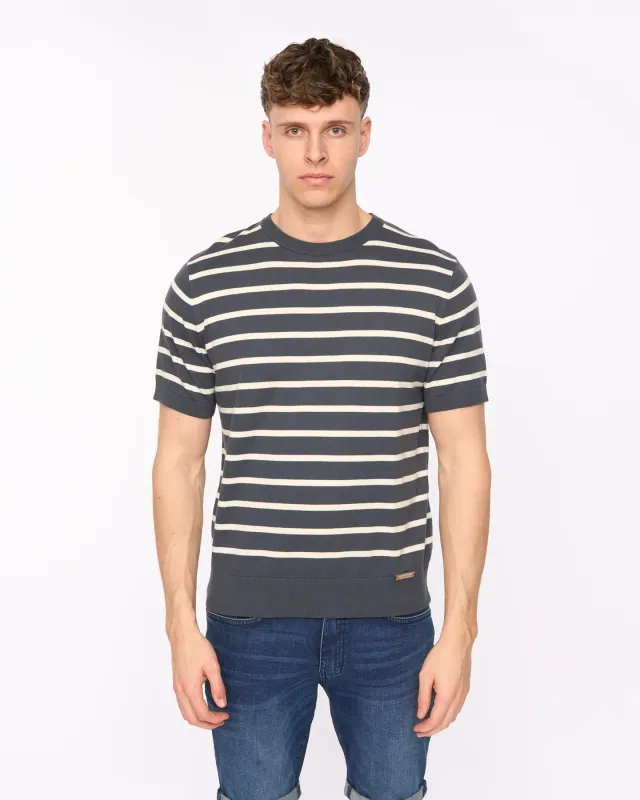 Norwell Knit T-Shirt Slate Blue made by Duck and Cover