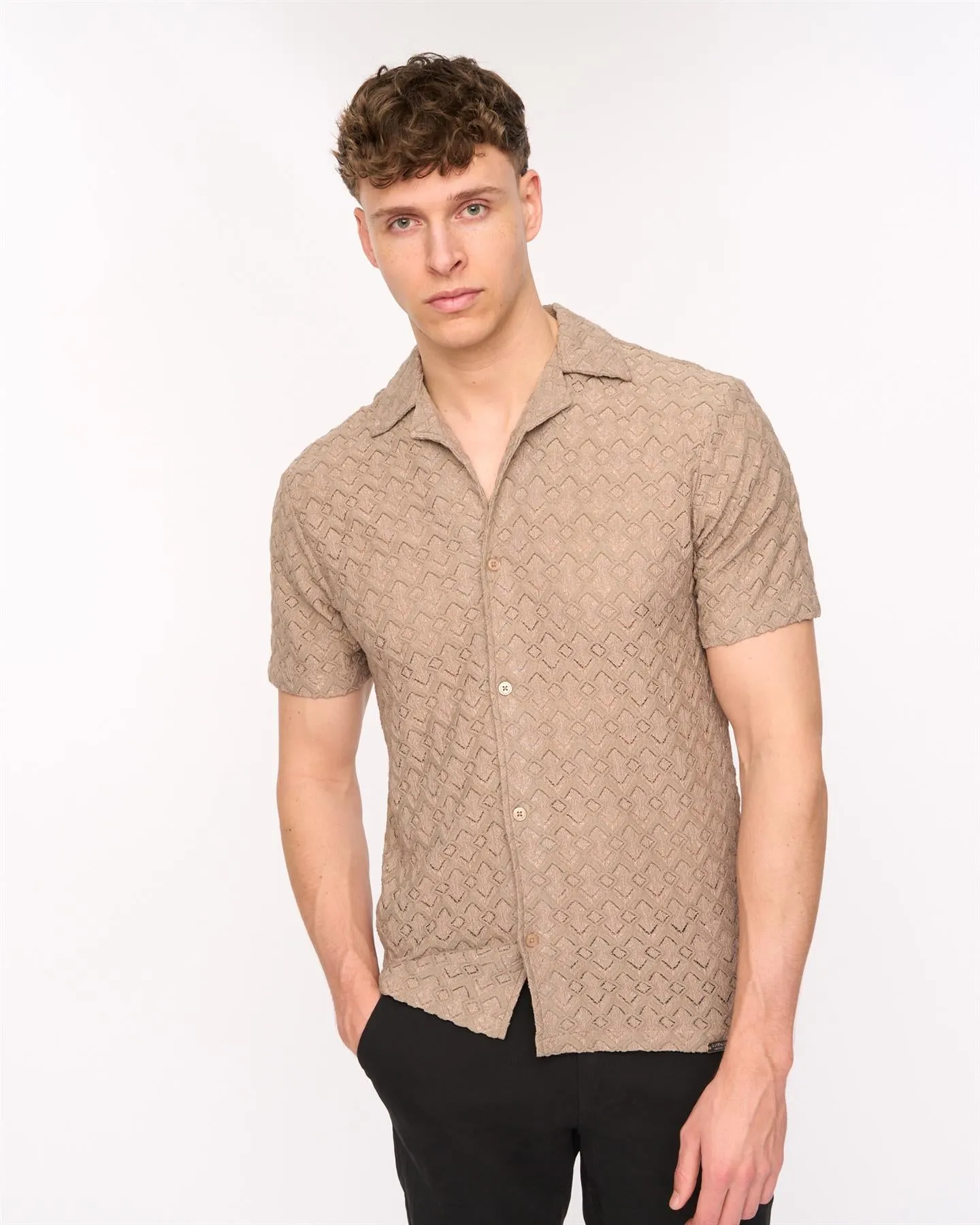 Foxborough Knit Shirt Taupe sold by Duck and Cover product image thumbnail 2