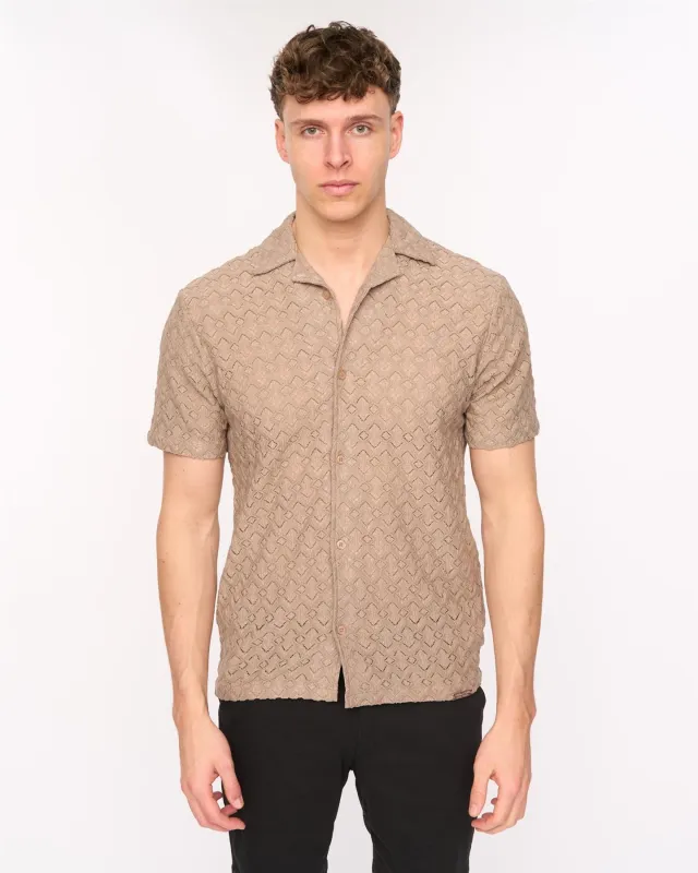 Foxborough Knit Shirt Taupe made by Duck and Cover