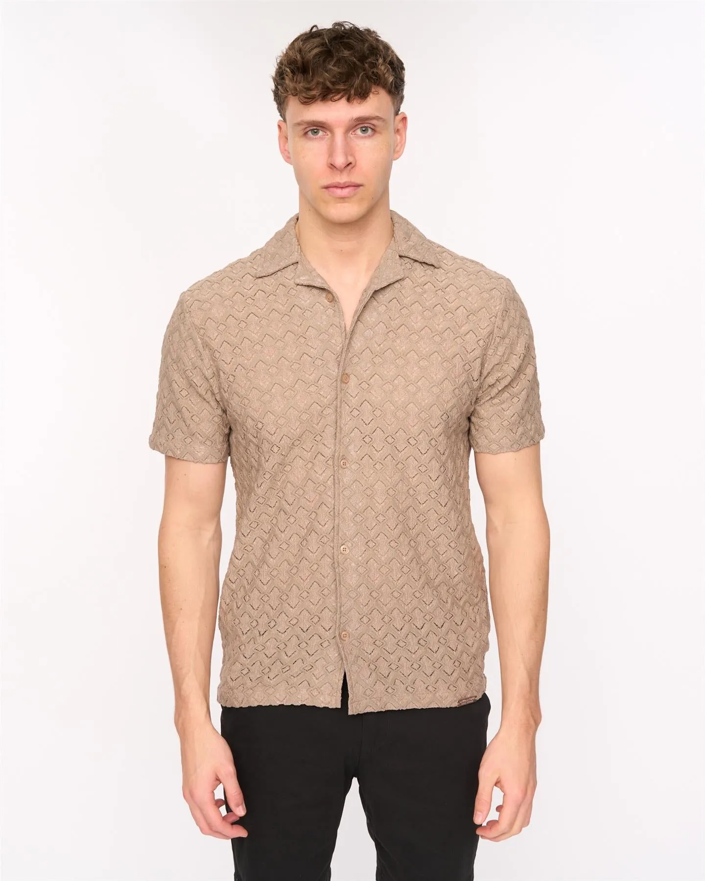Foxborough Knit Shirt Taupe sold by Duck and Cover
