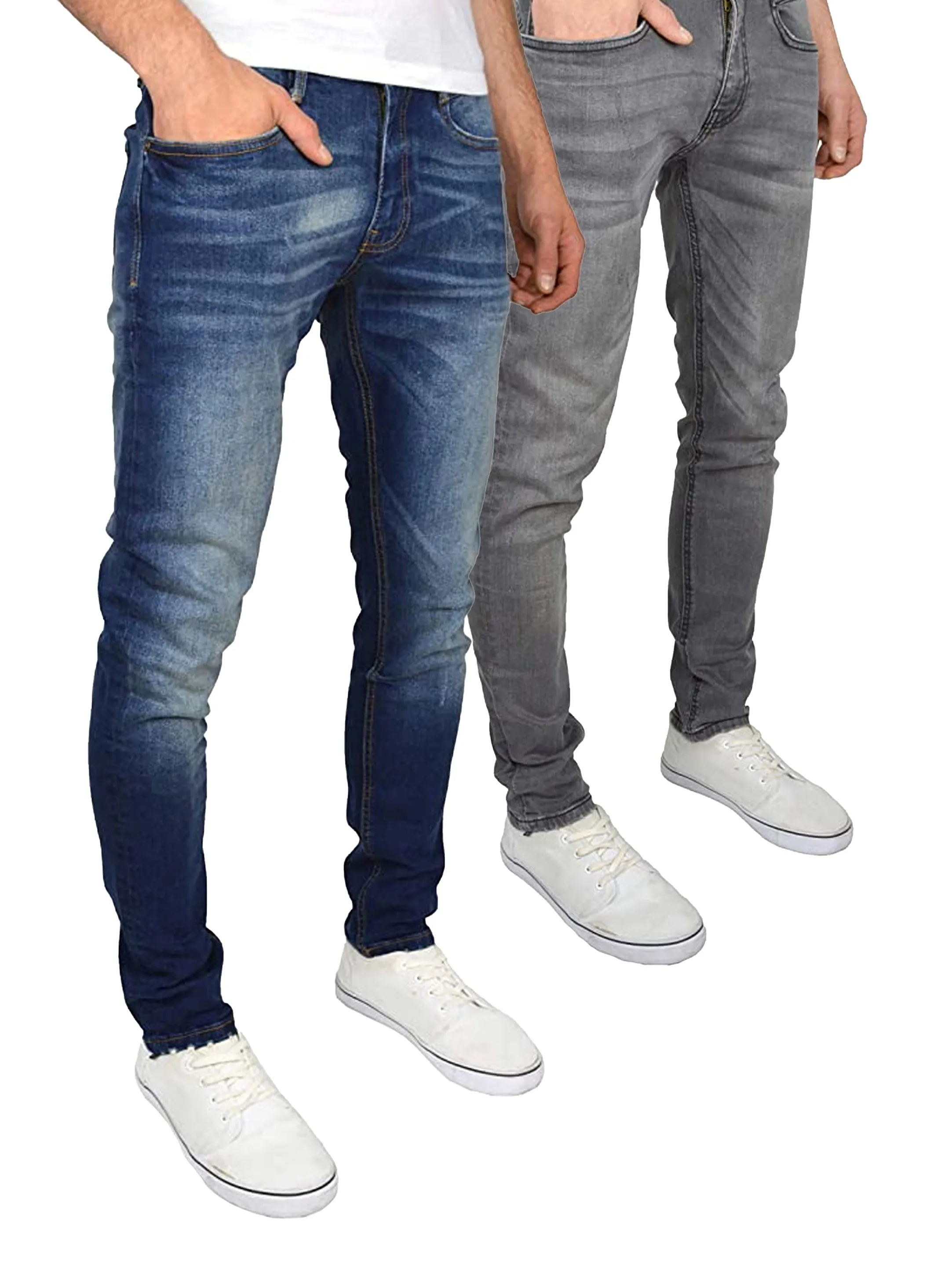 Tranfold Slim Fit Jeans Twin Pack Grey/Tinted Blue sold by Duck and Cover