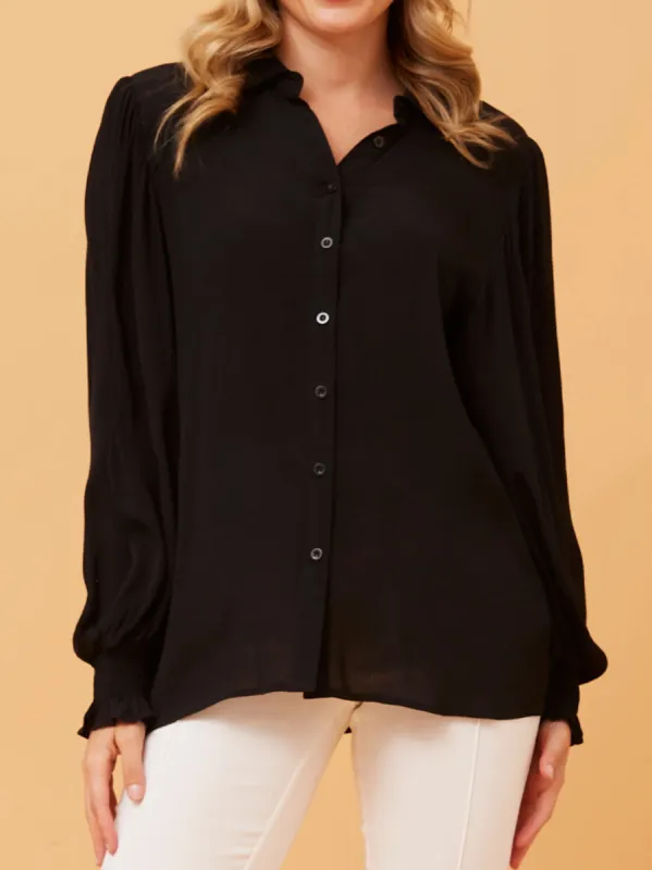 CAROLINE K MORGAN GATHERED SHOULDER SHIRT sold by ENNI