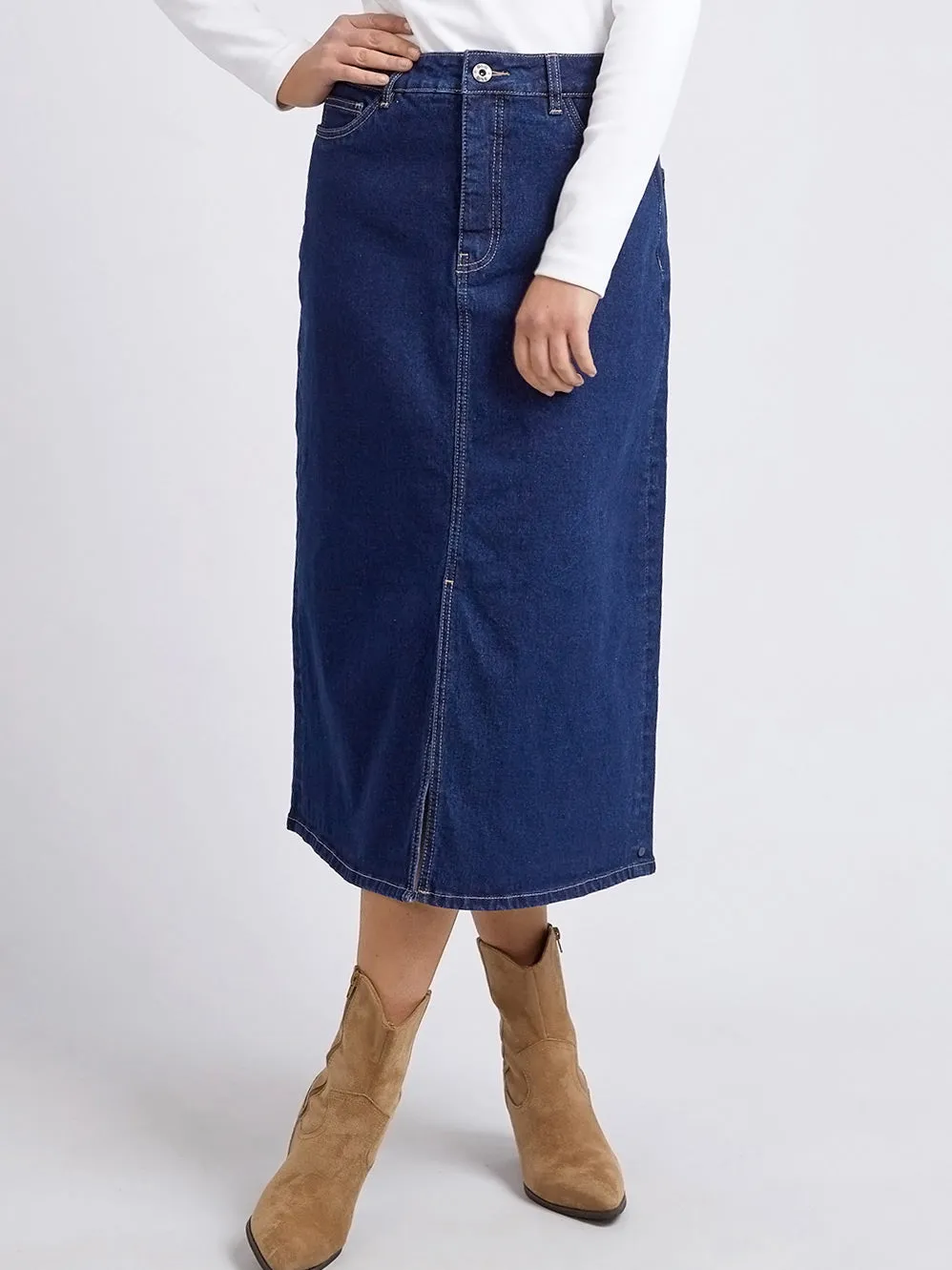 ELM ELOISE DENIM MIDI SKIRT sold by ENNI product image thumbnail 2