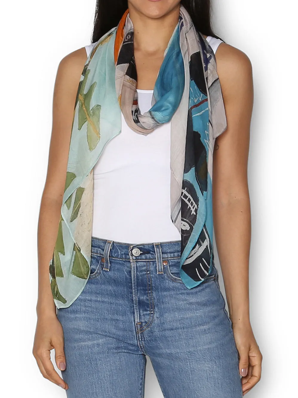 THE ARTISTS LABEL BASQUIAT AND BANKSIAS SCARF sold by ENNI