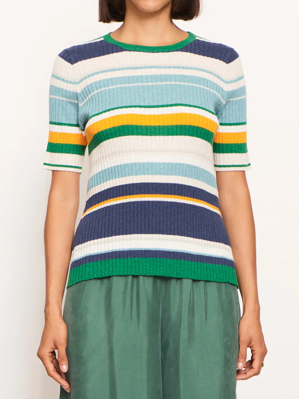 POL MULTI STRIPE KNIT TEE sold by ENNI
