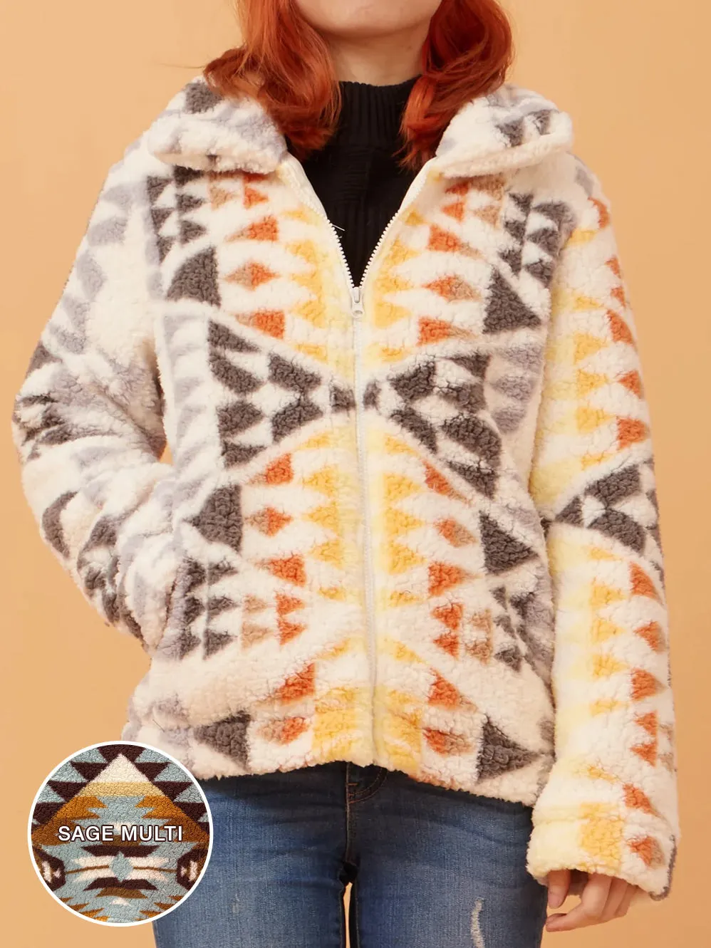 CAROLINE K MORGAN GEO TEDDY JACKET sold by ENNI