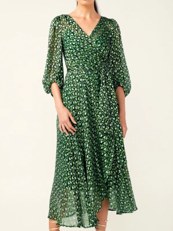 SACHA DRAKE WONDERLAND WRAP MIDI DRESS sold by ENNI