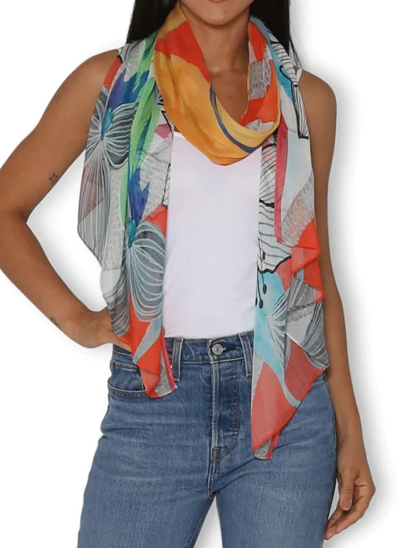 THE ARTISTS LABEL FLOWERS ON CHAINS SCARF sold by ENNI