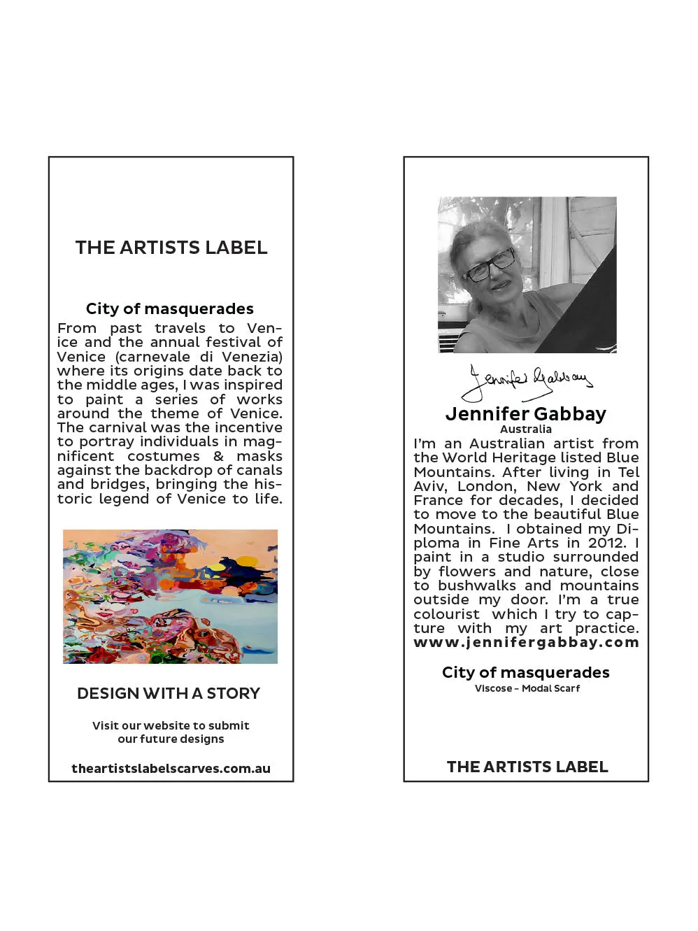 THE ARTISTS LABEL CITY OF MASQUERADES SCARF sold by ENNI product image thumbnail 3