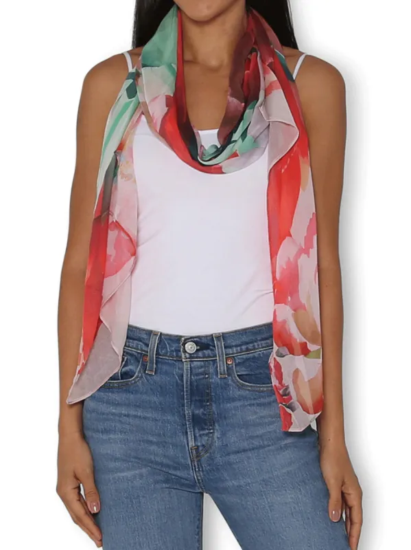 THE ARTISTS LABEL RED TULIPS SCARF sold by ENNI