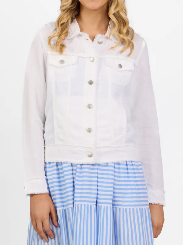 VASSALLI FRAYED LINEN JACKET made by ENNI