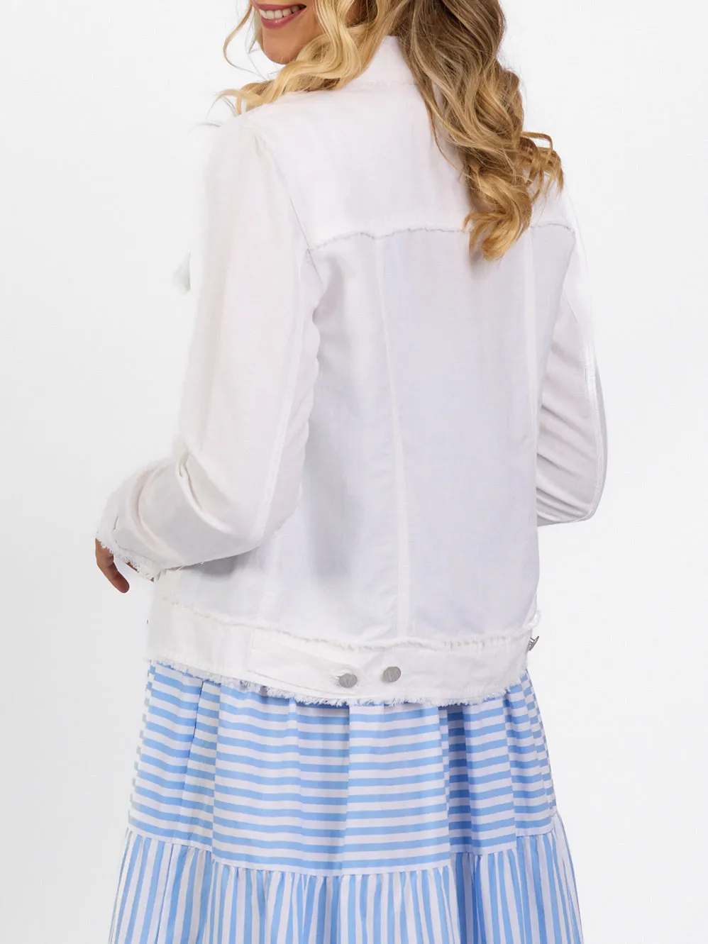 VASSALLI FRAYED LINEN JACKET sold by ENNI product image thumbnail 3
