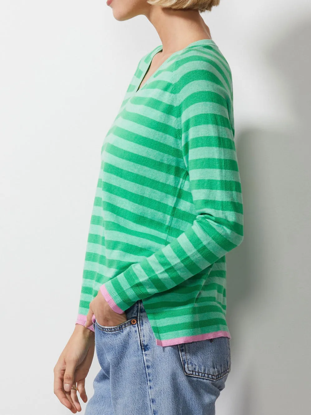 ZAKET & PLOVER ESSENTIAL STRIPE V JUMPER sold by ENNI product image thumbnail 2