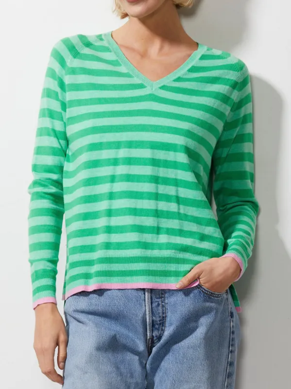 ZAKET & PLOVER ESSENTIAL STRIPE V JUMPER sold by ENNI