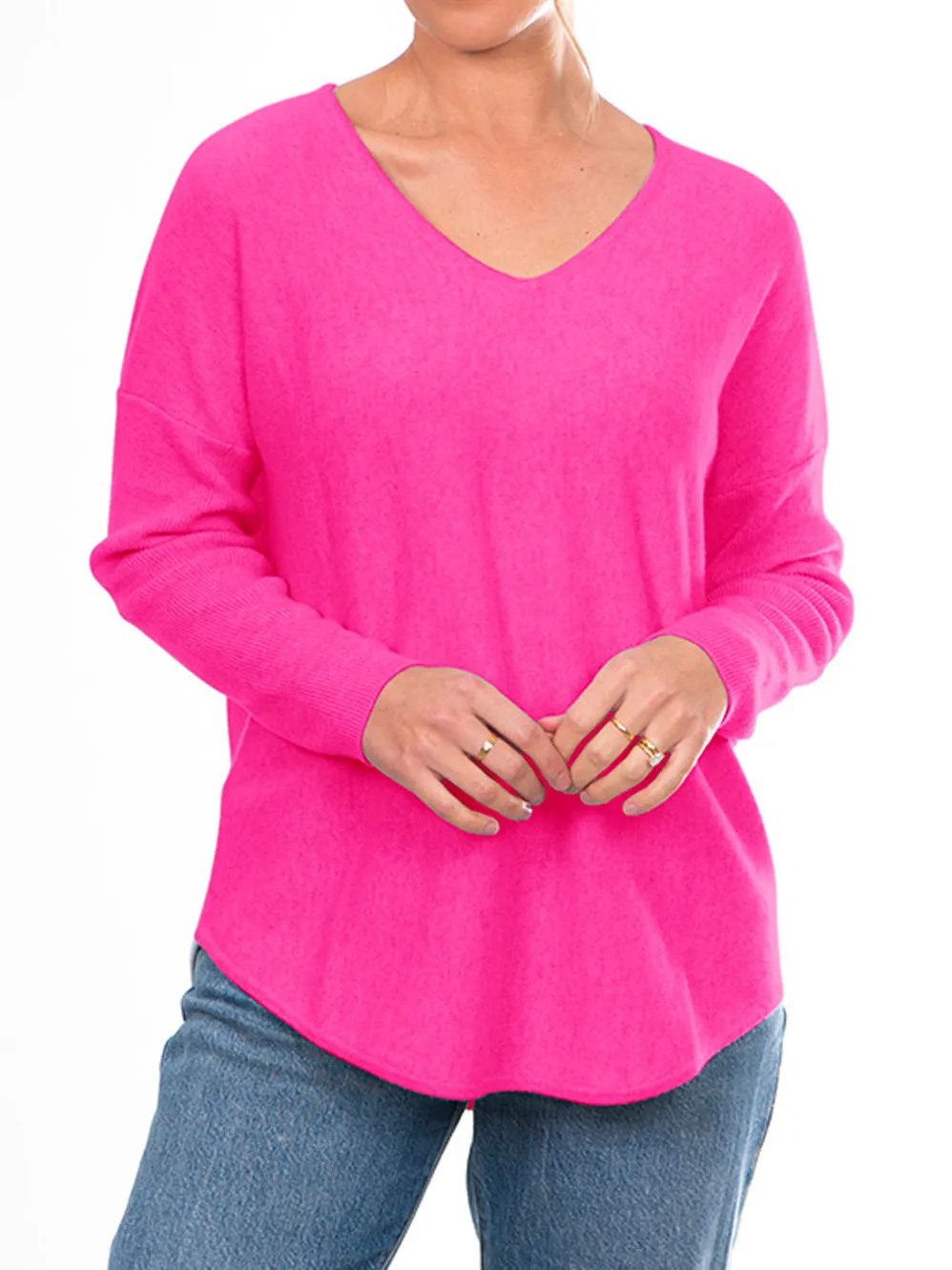 BRIDGE & LORD CASHMERE CURVED HEM V KNIT sold by ENNI product image thumbnail 3