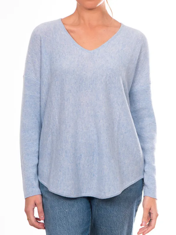 BRIDGE & LORD CASHMERE CURVED HEM V KNIT sold by ENNI