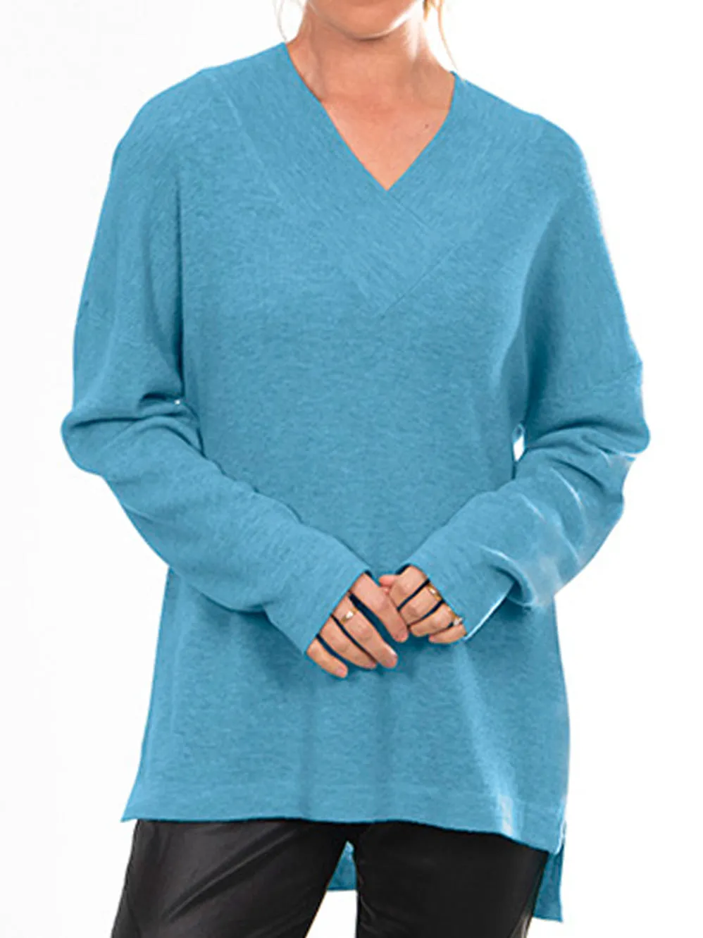 BRIDGE & LORD VEE NECK OVERLAP KNIT sold by ENNI product image thumbnail 2