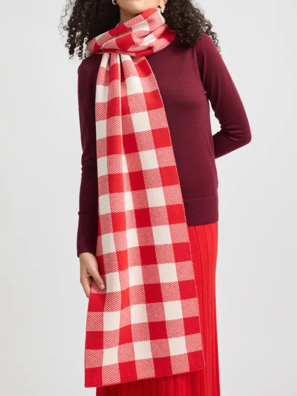 TOORALLIE CHECKED WOOL SCARF made by ENNI